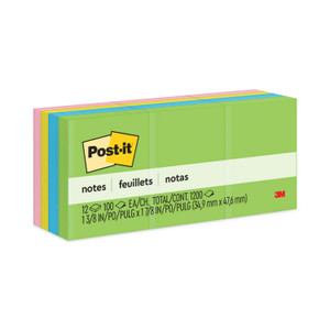 Post-it Notes Original Pads in Floral Fantasy Collection Colors, 1.5" x 2", 100 Sheets/Pad, 12 Pads/Pack (MMM653AU) View Product Image
