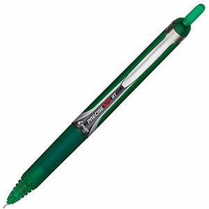 Pilot Precise V5 RT Premium Rolling Ball Pens - 0.5 mm Extra Fine Needle Pen Point - Refillable - Retractable - Green Ink - Liquid