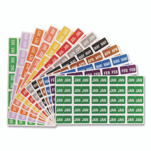 Smead Monthly End Tab File Folder Labels, JAN-DEC, 0.5 x 1, Assorted, 25/Sheet, 120 Sheets/Box