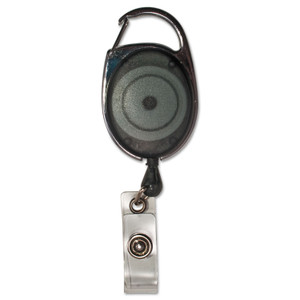 Advantus Carabiner-Style Retractable ID Card Reel, 30" Extension, Smoke, 12/Pack (AVT75551) View Product Image