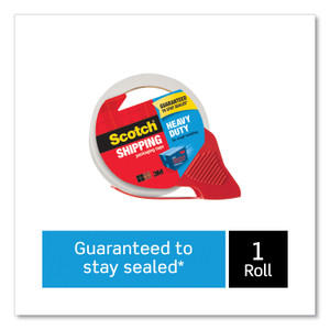 Scotch 3850 Heavy-Duty Packaging Tape with Dispenser, 3" Core, 1.88" x 54.6 yds, Clear, 1/Roll