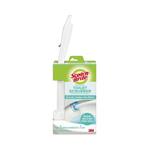 Scotch-Brite Toilet Scrubber Starter Kit, 1 Handle and 5 Scrubbers, White/Blue (MMM558SK4NP) View Product Image