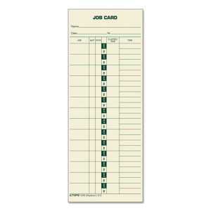 TOPS Job Costing Time Cards - 3.50" x 9" Sheet Size - Yellow - Yellow Sheet(s) - Green Print Color