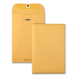 Quality Park Clasp Envelope, 28 lb Bond Weight Kraft, #55, Square Flap, Clasp/Gummed Closure, 6 x 9, Brown Kraft, 100/Box