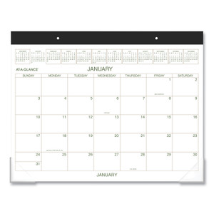 AT-A-GLANCE Two-Color Desk Pad, 22 x 17, White Sheets, Black Binding, Clear Corners, 12-Month (Jan to Dec): 2024 View Product Image