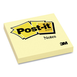 Post-it Notes Original Pads in Canary Yellow, 3" x 3", 100 Sheets/Pad (MMM654YWEA) View Product Image