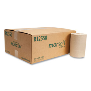 Morcon Tissue Morsoft Universal Roll Towels, 1-Ply, 8" x 350 ft, Brown, 12 Rolls/Carton (MORR12350) View Product Image