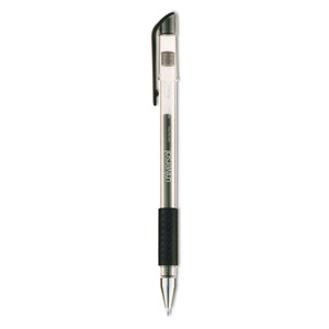 Universal Comfort Grip Gel Pen, Stick, Medium 0.7 mm, Black Ink, Clear Barrel, Dozen (UNV39510) View Product Image