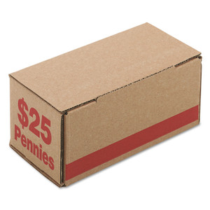 Iconex Corrugated Cardboard Coin Storage with Denomination Printed On Side, 8.5 x 4.38 x 3.63, Red Iconex Corrugated Cardboard Coin Storage with Denomination Printed On Side, 8.5 x 4.38 x 3.63, Red