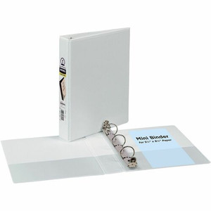 Avery Durable View Binder 1" , Round Rings, 5" x 8" , White - 1" Binder Capacity - Half-letter - 5 1/2" x 8 1/2" Sheet Size - 175 Sheet Capacity - 175 Ring(s)