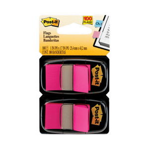 Post-it Flags Standard Page Flags in Dispenser, Bright Pink, 50 Flags/Dispenser, 2 Dispensers/Pack