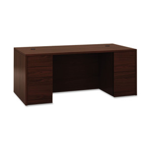 HON 10500 Series Double Pedestal Desk with Full Pedestals, 72" x 36" x 29.5", Mahogany