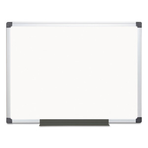 MasterVision Value Lacquered Steel Magnetic Dry Erase Board, 48" x 36", White Surface, Satin Aluminum Frame