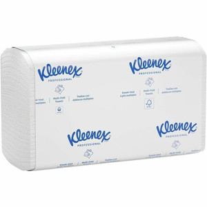 Kleenex Premiere Folded Towels - 8.10" Width x 12.40" Length - White - Paper - 120/Pack