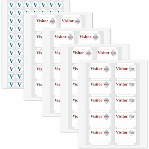 C-Line Time's Up! Peel & Stick Name Badges - Visitor - 3" Width x 2" Length - Rectangle - White - Self-adhesive