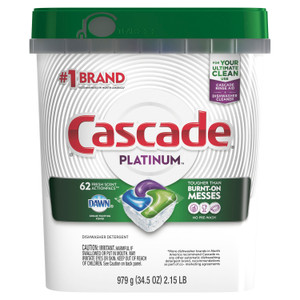 Cascade ActionPacs, Fresh Scent, 34.5 oz Bag, 62 Packs/Bag (PGC97726PK) View Product Image
