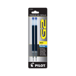 Pilot Refill for Pilot G2 Gel Ink Pens, Bold Conical Tip, Blue Ink, 2/Pack (PIL77290PK) View Product Image