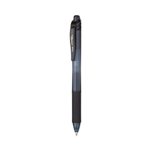 Pentel EnerGel-X Gel Pen, Retractable, Medium 0.7 mm, Black Ink, Smoke/Black Barrel, Dozen (PENBL107A) View Product Image