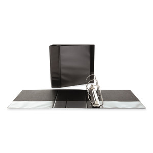 Universal Slant D-Ring View Binder, 3 Rings, 4" Capacity, 11 x 8.5, Black