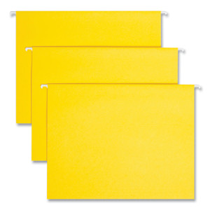 Smead Colored Hanging File Folders with 1/5 Cut Tabs, Letter Size, 1/5-Cut Tabs, Yellow, 25/Box