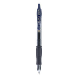 Pilot G2 Premium Gel Pen, Retractable, Fine 0.7 mm, Navy Blue Ink, Smoke Barrel, Dozen (PIL31187) View Product Image