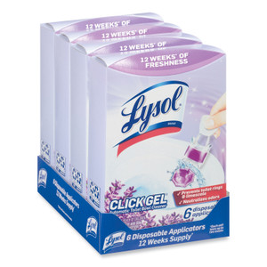 LYSOL Brand Click Gel Automatic Toilet Bowl Cleaner, Lavender Fields, 6/Box, 4 Boxes/Carton