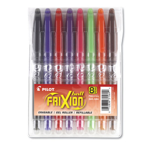 Pilot FriXion Ball Erasable Gel Pen, Stick, Fine 0.7 mm, Assorted Ink and Barrel Colors, 8/Pack (PIL31569) View Product Image