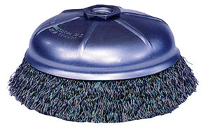 Weiler Crimped Wire Cup Brush  6 In Dia.  5/8-11 Unc Arbor  .02 In Steel Wire (804-14076)