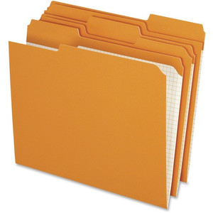 Pendaflex 1/3 Tab Cut Letter Recycled Top Tab File Folder - 8 1/2" x 11" - Top Tab Location - Assorted Tab Position - 11 pt. - Orange