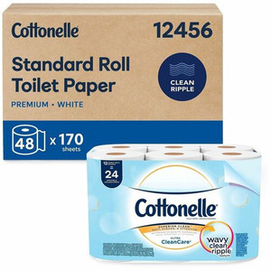 Cottonelle Clean Care Bathroom Tissue - 1 Ply - 4.20" Width x 4" Length - White - 12 Rolls Per Pack - 12 Pack