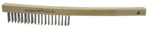 Weiler Economy Scratch Brushes  3 X 19 Rows  Wire  Curved Hardwood Handle (804-25154) View Product Image
