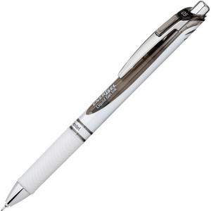 Pentel EnerGel Pearl Liquid Gel Pen - 0.5 mm Fine Needle Pen Point - Refillable - Retractable - Black Ink - PENBLN75PWA