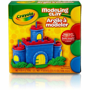 Crayola Non-Drying Modeling Clay - Clay Craft - Red, Blue, Yellow, Green
