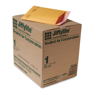 Sealed Air Jiffylite Self-Seal Bubble Mailer, #1, Barrier Bubble Air Cell Cushion, Self-Adhesive Closure, 7.25 x 12, Brown Kraft, 100/CT (SEL39092) View Product Image