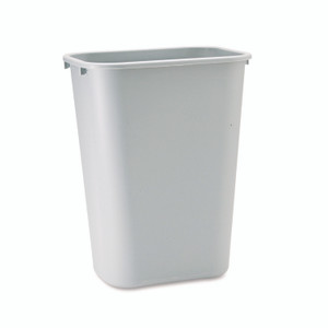 Rubbermaid Commercial Deskside Plastic Wastebasket, 10.25 gal, Plastic, Gray
