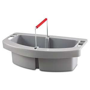 Rubbermaid Commercial Maid Caddy, Two Compartments, 16 x 9 x 5, Gray (RCP2649GRA) View Product Image