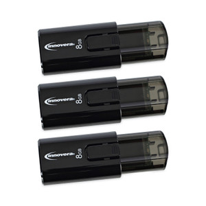 Innovera USB 3.0 Flash Drive, 8 GB, 3/Pack