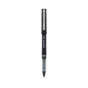 Pilot Precise V7 Rollerball Pen, Stick, Fine 0.7 mm, Black Ink, Black/Clear Barrel, Dozen