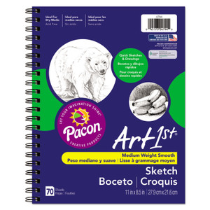 Pacon Art1st Sketch Diary, 60 lb Text Paper Stock, Blue Cover, (70) 11 x 8.5 Sheets View Product Image