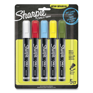 Sharpie Wet-Erase Chalk Marker, Medium Bullet Tip, Assorted Colors, 5/Pack (SAN2103011) View Product Image