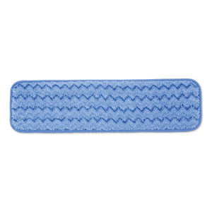 Rubbermaid Commercial Microfiber Wet Room Pad, Split Nylon/Polyester Blend, 18", Blue, 12/Carton (RCPQ41000BLU) View Product Image