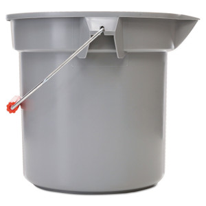 Rubbermaid Commercial 14 Quart Round Utility Bucket, Plastic, Gray, 12" dia (RCP261400GY) View Product Image