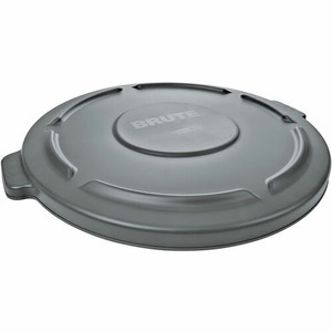 Rubbermaid Commercial Brute 55-Gallon Container Lid - Round - 29.1" Diameter - Plastic, High-density Polyethylene (HDPE) - Gray