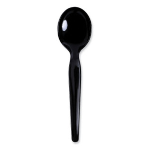 Boardwalk Heavyweight Polystyrene Cutlery, Soup Spoon, Black, 1000/Carton (BWKSOUPHWPSBLA) View Product Image