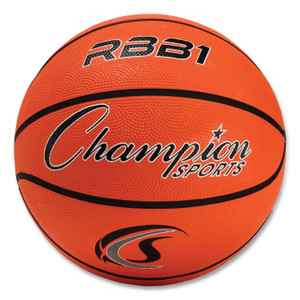 Champion Sports Rubber Sports Ball, For Basketball, No. 7 Size, Official Size, Orange (CSIRBB1) View Product Image
