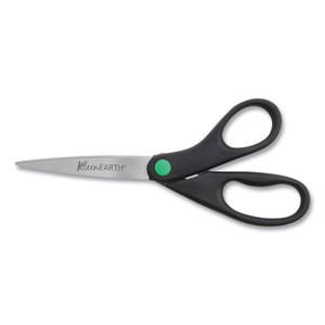 Westcott KleenEarth Scissors, 8" Long, 3.25" Cut Length, Black Straight Handle (ACM41418) View Product Image