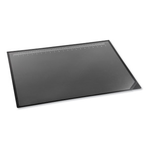 Artistic Desk Pad with Transparent Lift-Top Overlay and Antimicrobial Protection, 24" x 19", Black Pad, Transparent Frost Overlay