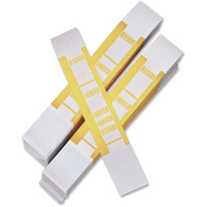 ICONEX SecurIT SecurIT Currency Straps - Total $1,000 - Adhesive, Sturdy, Color Coded - Kraft Paper - Yellow
