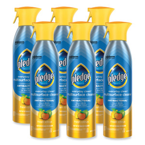 Pledge Multi Surface Antibacterial Everyday Cleaner, 9.7 oz Aerosol Spray, 6/Carton