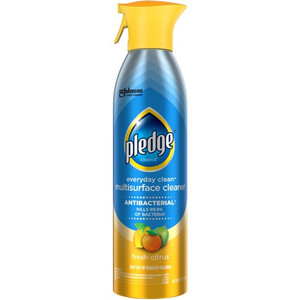 Pledge Everyday Clean Antibacterial Multisurface Cleaner - 9.7 fl oz (0.3 quart) - Fresh Citrus Scent - Antibacterial, Residue-free - Blue